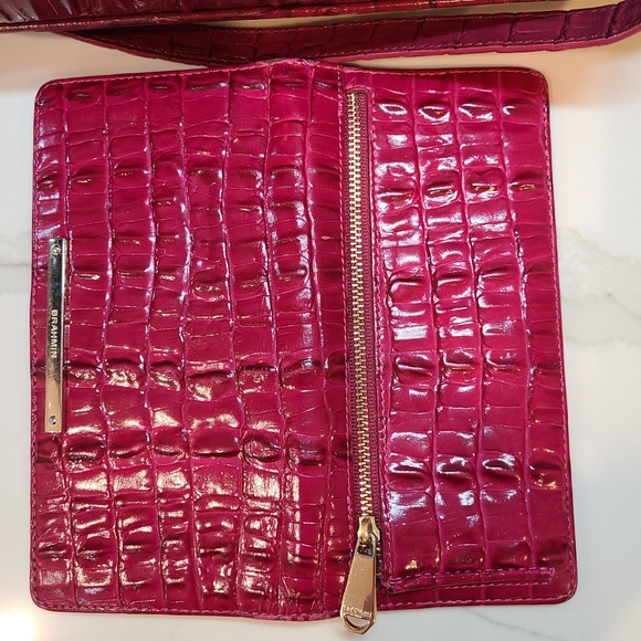 Brahmin Vintage Vivian Prissy Raspberry Set With Wallet EUC made in Italy